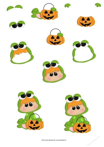 Halloween Chubbie Chops 3 - A4 Decoupage