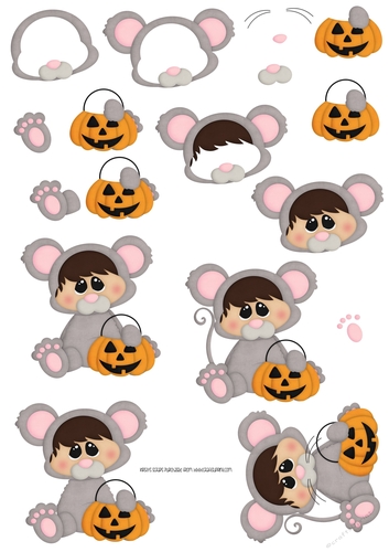 Halloween Chubbie Chops 5 - A4 Decoupage