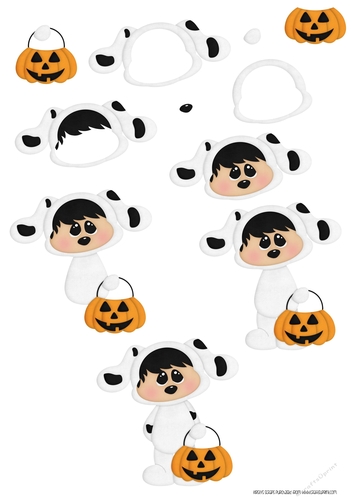 Halloween Chubbie Chops 6 - A4 Decoupage