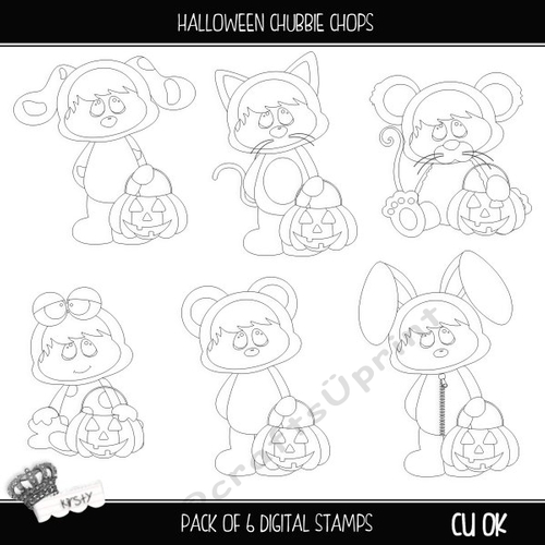 Halloween Chubbie Chops - Digital Stamps