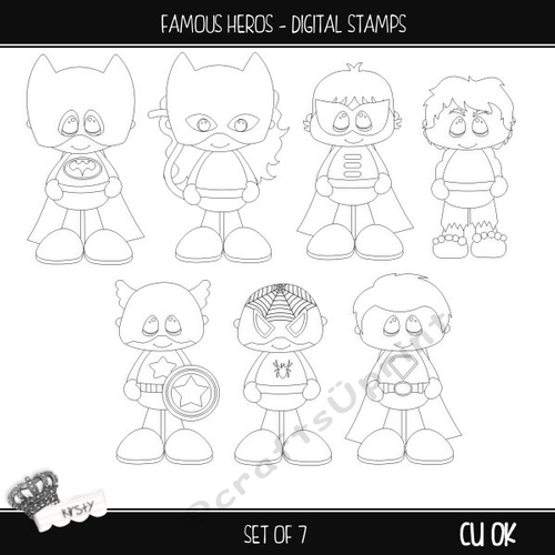 Famous Heros - Digital Stamps