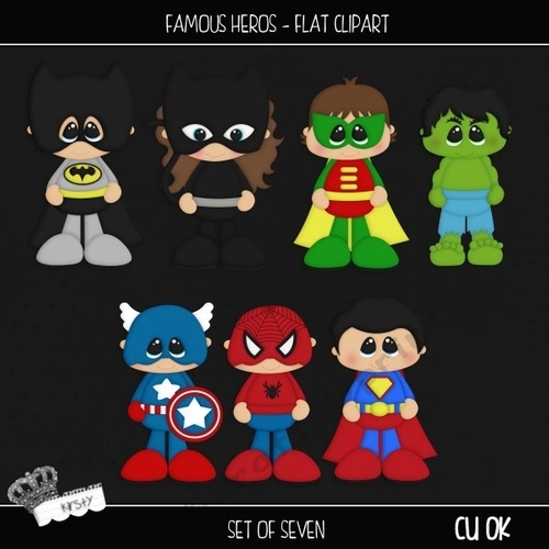 Famous Heros - Clipart Flat Colours