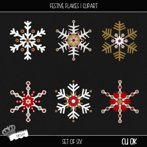 Festive Flakes 1 - Clipart
