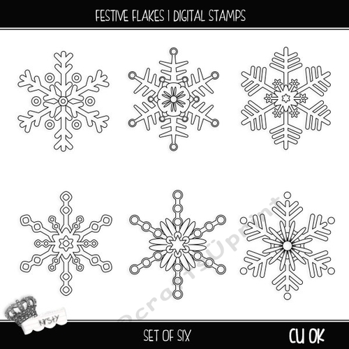 Festive Flakes 1 - Digital Stamps