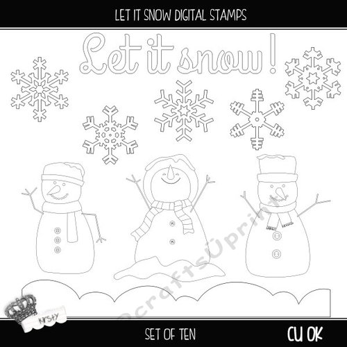 Let it Snow - Digital Stamps