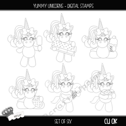 Yummy Unicorn - Digital Stamps