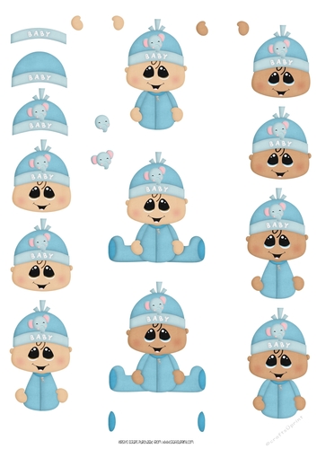 Baby Boy A4 Decoupage Sheet 6