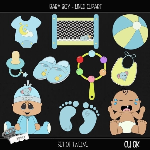 Baby Boy - Lined Clipart