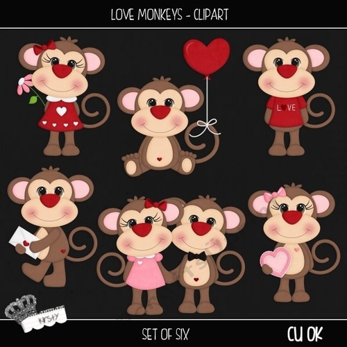 Love Monkeys - Clipart