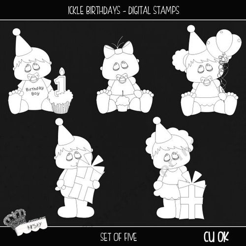 Ickle Birthdays - Digital Stamps