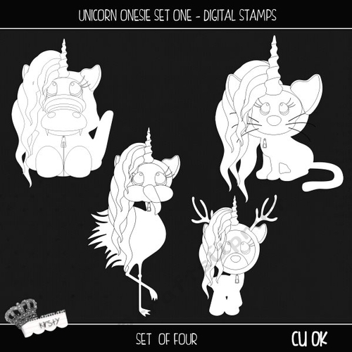 Unicorn Onesie Set 1 - Digital Stamps