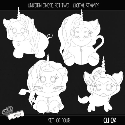 Unicorn Onesie Set 2 - Digital Stamps