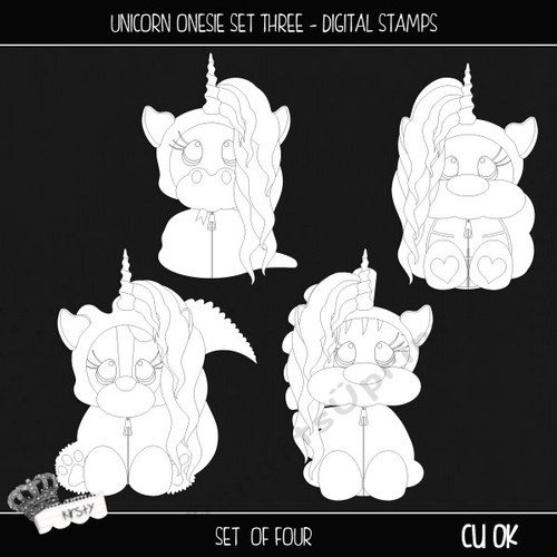 Unicorn Onesie Set 3 - Digital Stamps