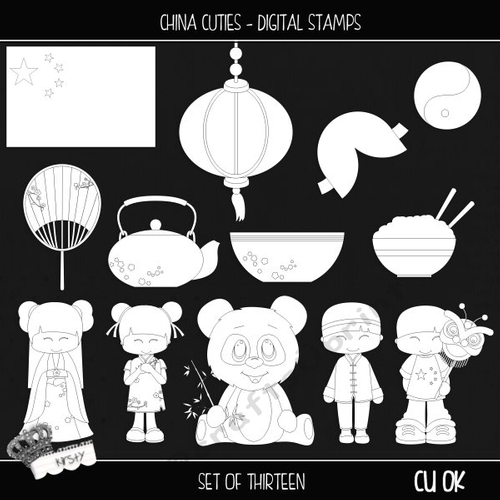 China Cuties - Digital Stamps