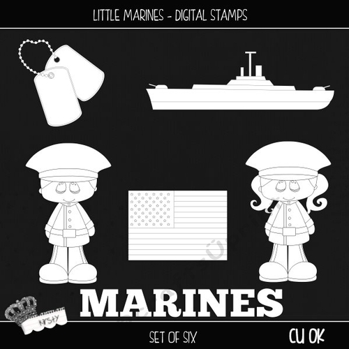 Little Marines - Digital Stamps
