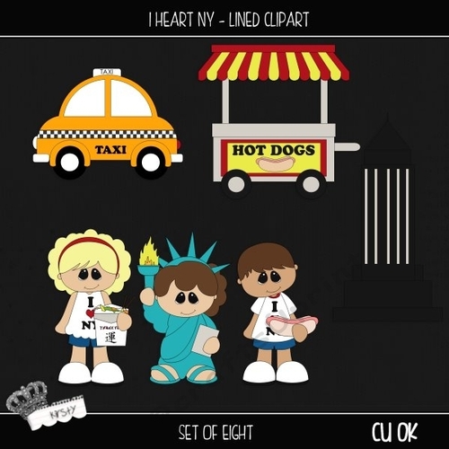 I Heart NY - Lined Clipart