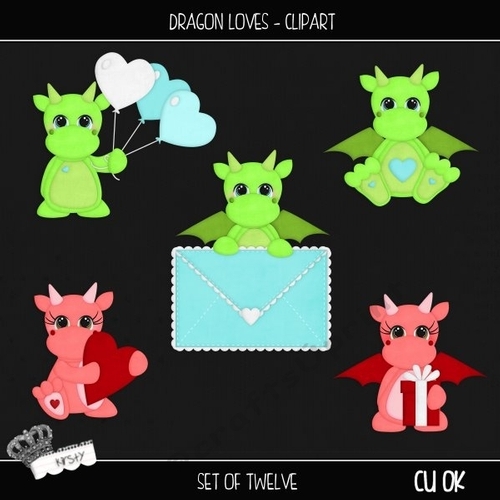 Dragon Loves - Clipart