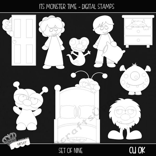 Its Monster Time - Digital Stamps
