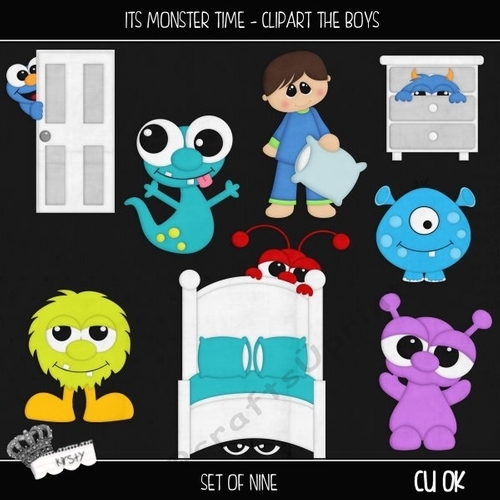 Its Monster Time - Clipart The Boys