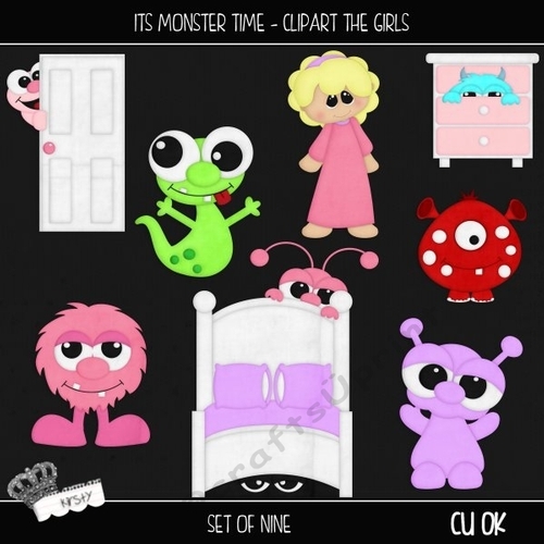 Its Monster Time - Clipart The Girls