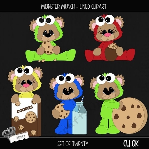 Monster Munch - Lined Clipart