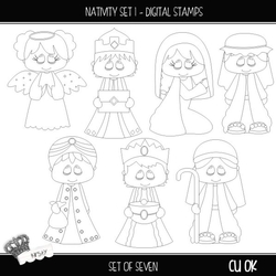 Nativity Set 1 - Digital Stamps