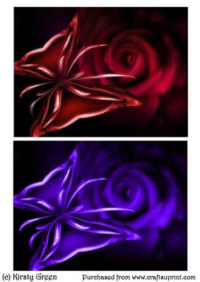 Electric Butterfly Topper Red & Purple