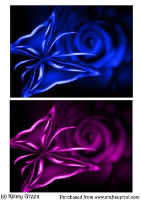 Electric Butterfly Topper in Blue & Pink
