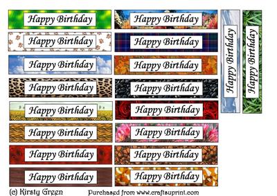 Landscape Matching Happy Birthday Sentiment Tags