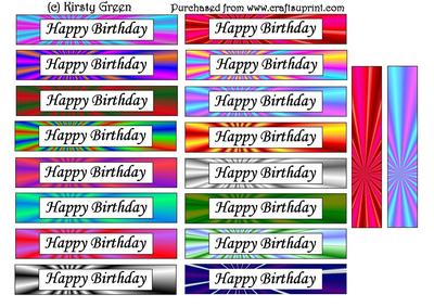 Landscape Happy Birthday Rainbow Sentiment Tags