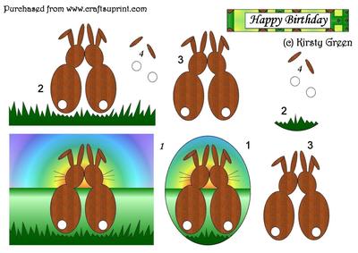 Bunnies Decoupage