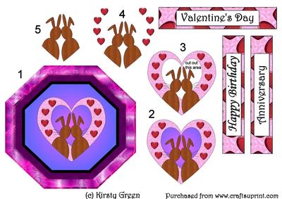 Bunnies in Love Decoupage with Tags