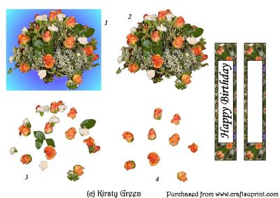 Flower Arrangement Decoupage with Tags