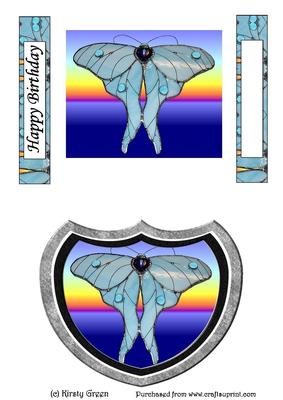 2 Luna Moth Toppers with Matching Tags