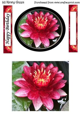 2 Water Lily Flower Toppers with Matching Tags