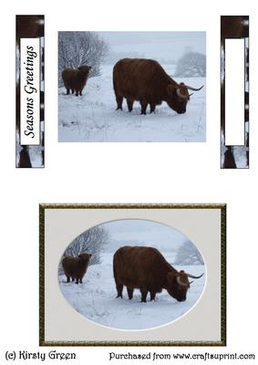 2 Cow & Calf Christmas Toppers Sheet