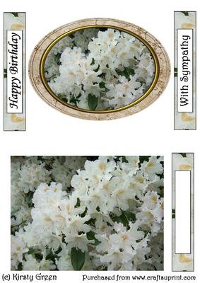 2 White Flower Toppers - with Matching Tags