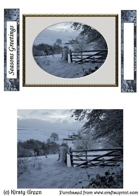 2 Winter Scene Toppers - with Matching Tags