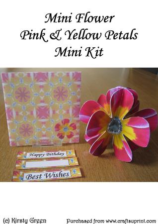 Mini 3D Flower Pink & Yellow Petals Mini Kit