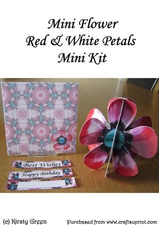 Mini 3D Flower Red & White Petals Mini Kit