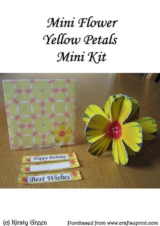 Mini 3D Flower Yellow Petals Mini Kit