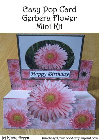 Easy Pop Up Card Pink Gerbera Flower Mini Kit