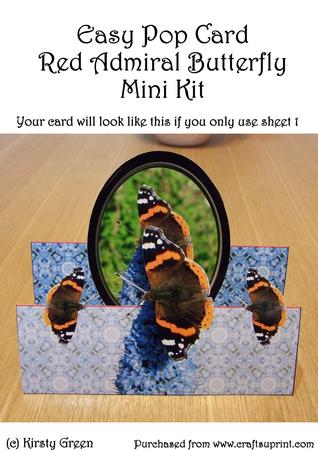 Easy Pop Up Card Red Admiral Butterfly Mini Kit