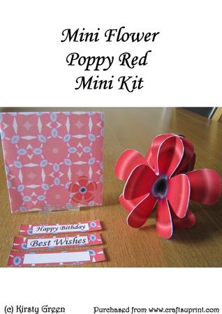 Mini 3D Flower Poppy Red Mini Kit