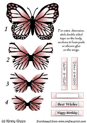 Butterfly Shaped Stacker - a Hint of Pink