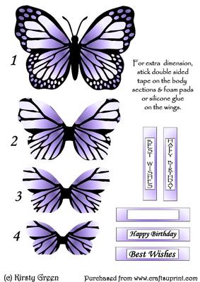 Butterfly Shaped Stacker - a Hint of Purple