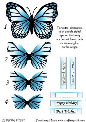 Butterfly Shaped Stacker - a Hint of Blue