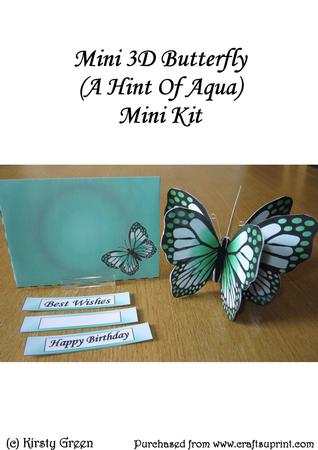 Mini 3D Butterfly a Hint of Aqua Mini Kit