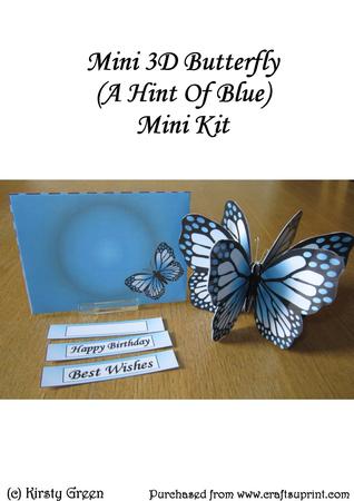 Mini 3D Butterfly a Hint of Blue Mini Kit