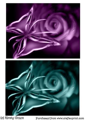 Electric Butterfly Topper Pastel Purple & Pastel Aqua